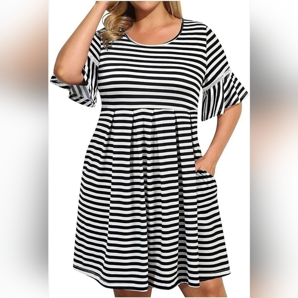 NWT Pinup Fashion Pleated Swing Dress Size 18